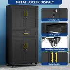 Ckzbx Metal Garage Storage Cabinet with Locking Drawers and Adjustable Shelves,71" H Rolling Tool Storage with Wheels for Garage,Office (Black)