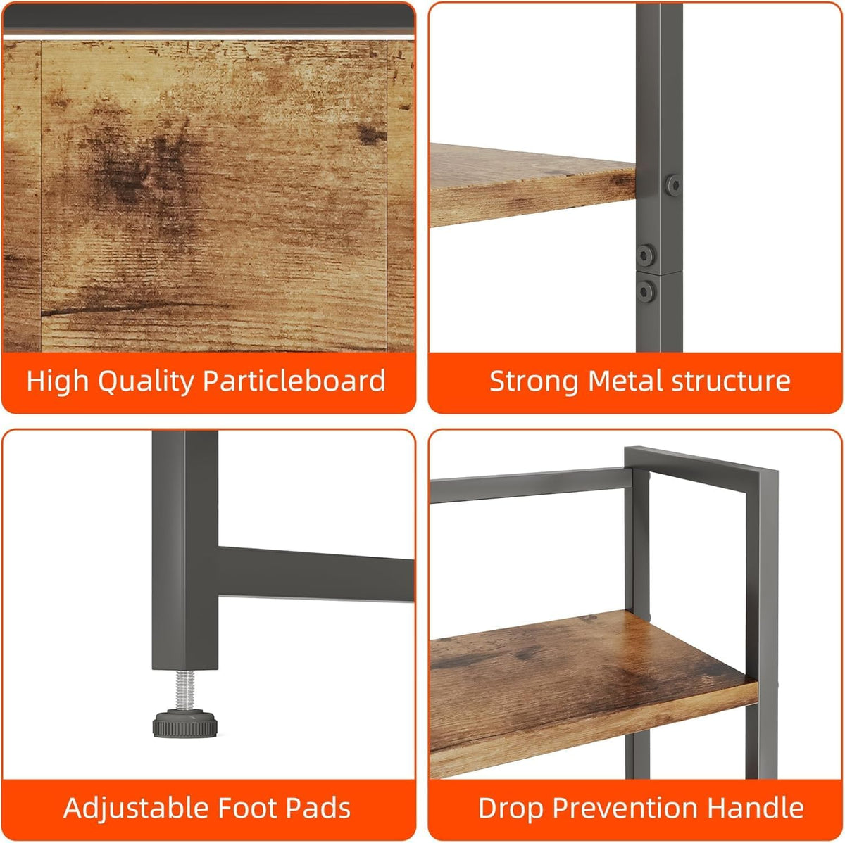 Desk Shelf with Drawer, 41.3" Desktop Organizer Shelf, Desk Hutch for Co...