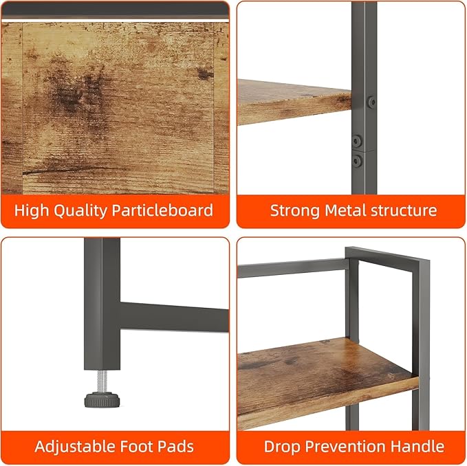 Desk Shelf with Drawer, 41.3" Desktop Organizer Shelf, Desk Hutch - Image 8