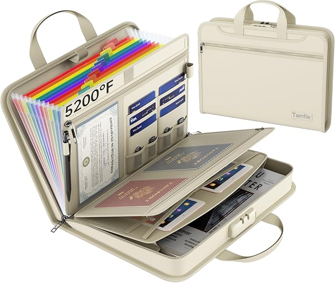 5200℉ Fireproof Accordion File Organizer by Tamfile