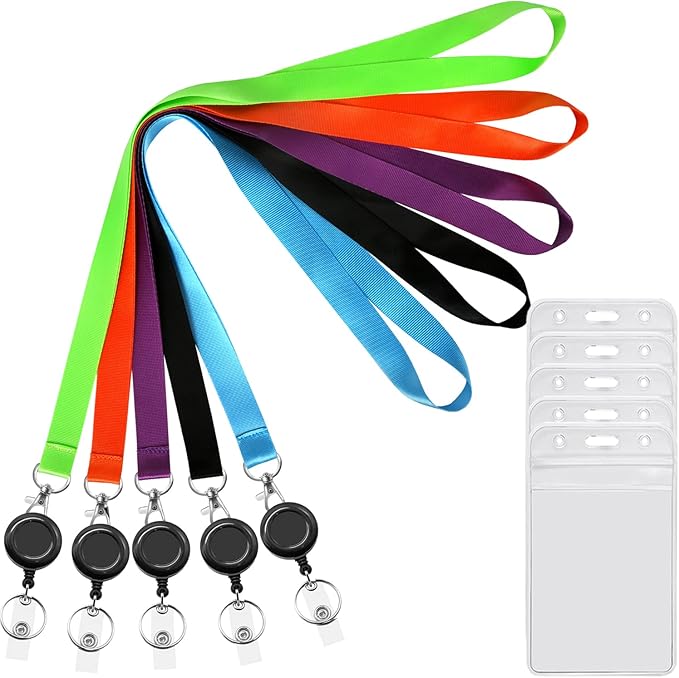 YOUOWO 5 Pack 5Colours Lanyards - Image 2