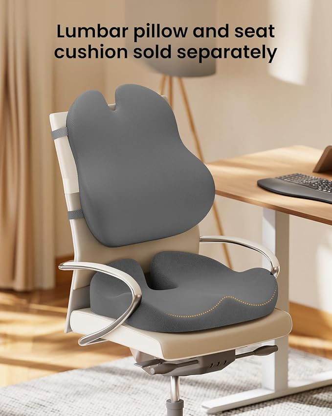 ProtoArc Lumbar Support Pillow for Office Chair, Memory Foam Back Support - Image 8