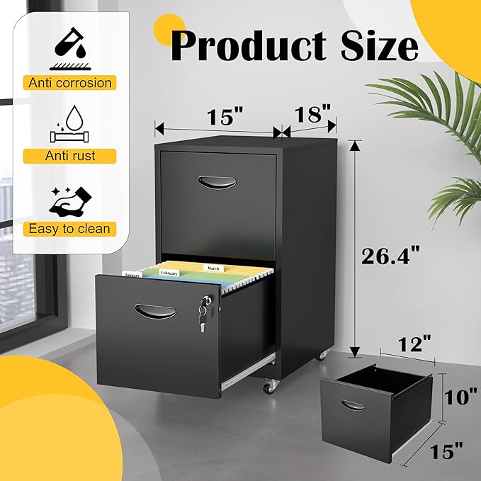 SteeLoong 2 Drawer File Cabinet - Image 3