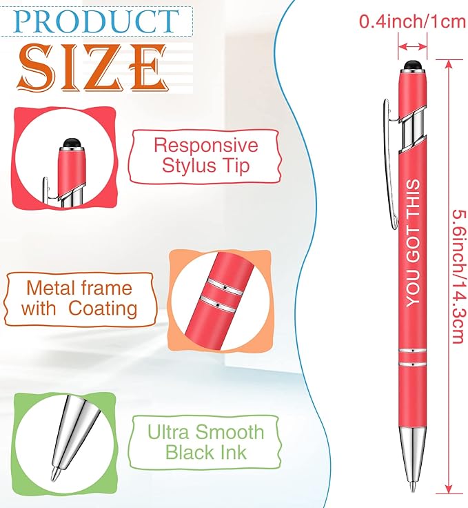 Zonon 12 Pcs Inspirational Pens Bulk Funny Ballpoint Pen - Image 2