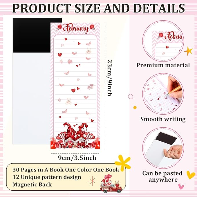 Eaasty 12 Pcs Seasonal Holiday Magnetic Notepads - Image 2