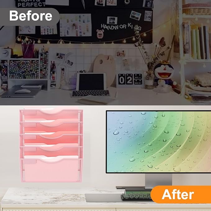Kuntine.B Wall File Organizer Office Hanging Magazine Holder Wall File Organizer - Image 3