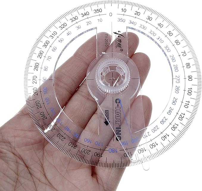 360° Protractor Pack of 5 Protactors Plastic Protractor Math Protractors Clear - Image 4