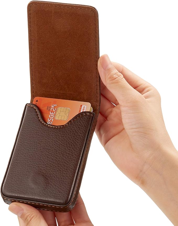 Outus 2 Pieces Business Card Holder, PU Leather Business Card Case Pocket Wallet - Image 5