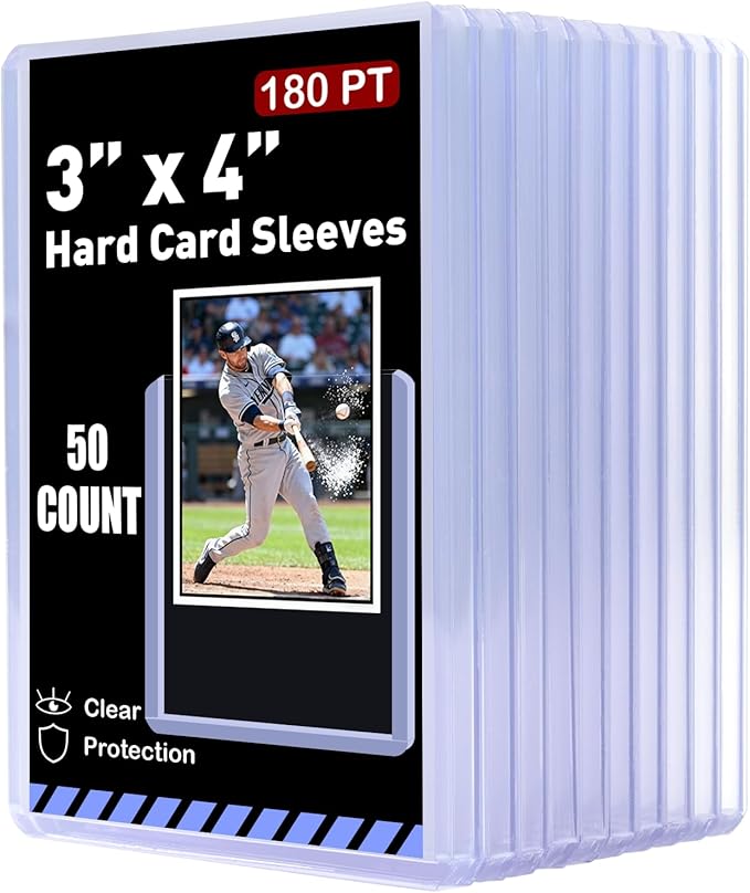 50ct 3"X4" Card Sleeves Hard Plastic by Unknown