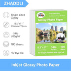 ZHADDLI Inkjet Glossy Photo Paper, 8.5X11 Inches, Compatible - Image 2