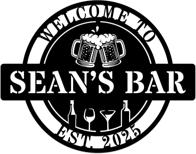 Custom Bar Sign Personalized Name Bar Wall Decor by HZYCYYFC