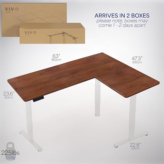 VIVO Electric Corner 63 x 47 inch L-Shaped Standing Desk, Memory Height - Image 6