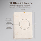 Wanderings Handmade Cream Deckle Edge Blank Paper - Image 4