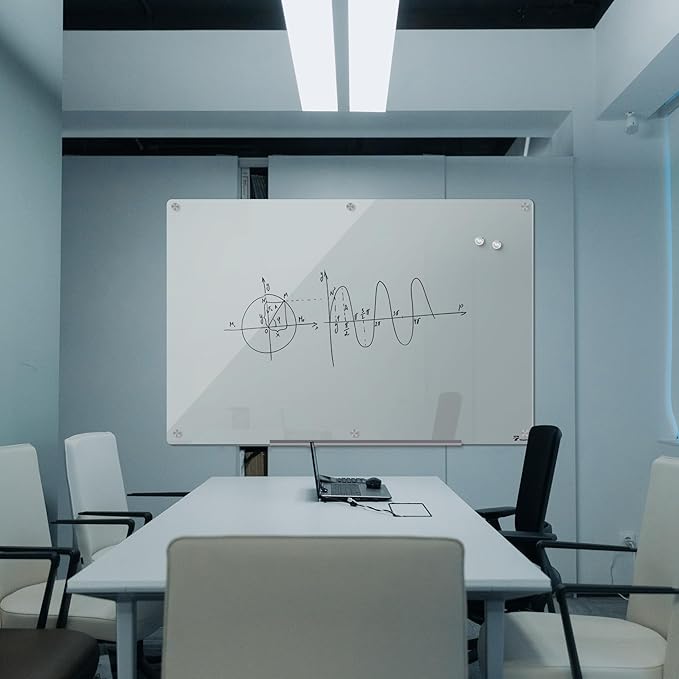TOWON 6 x 4ft Glass Whiteboard Wall – Magnetic White Dry Erase Board - Image 3