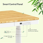 FLEXISPOT Q8 55" Bamboo Standing Desk, Dual Motor 3 Stages Adjustable Height - Image 6