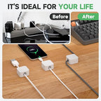 12 White Magnetic Cable Clips, Under Desk Cable Management, Cord Holder - Image 4