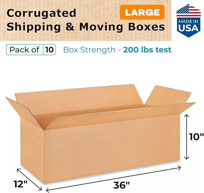 Large Shipping & Moving Boxes 36x12x10 inches - Image 2