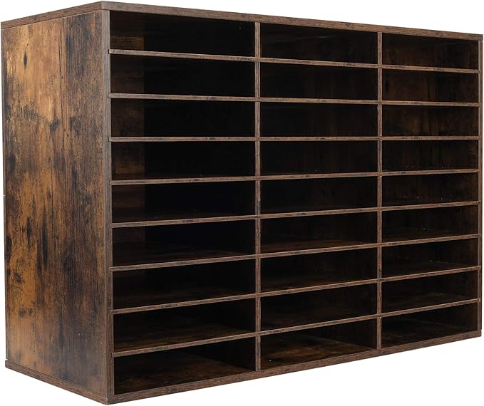 TQVAI Wood Literature Organizer, 27 Slots Hold 13500 Sheets A4 Papers, Wooden by TQVAI