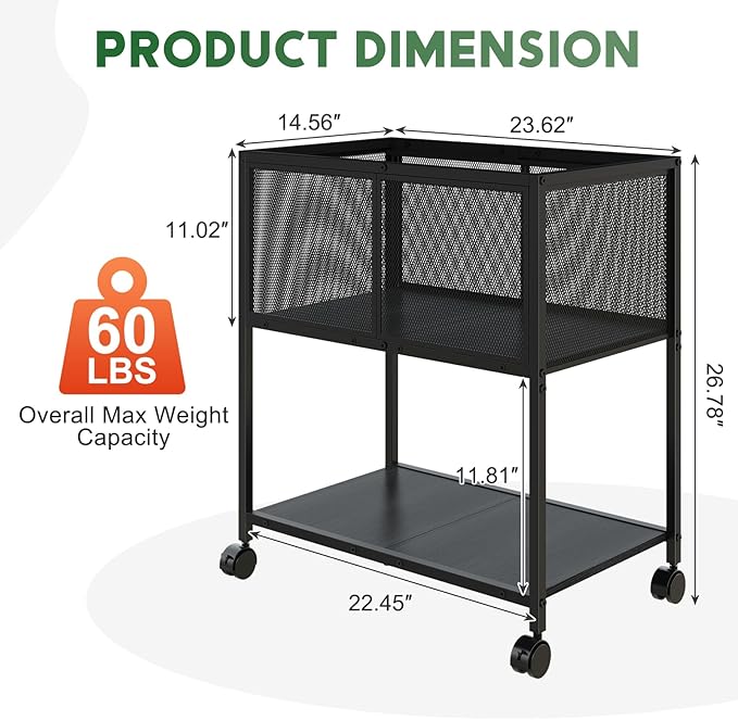 Sbanmao Rolling File Cart, Mobile File Cabinet - Image 7