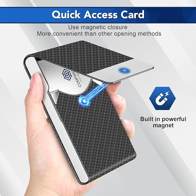 DMFLY Business Card Holder, Metal Slim Business Card Case, Pocket Card Holder - Image 4