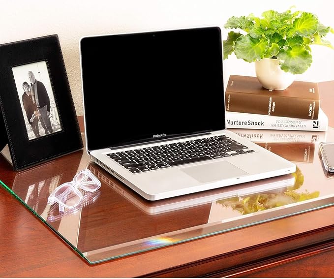 Clearly Innovative Premium Tempered Glass Desk Pad | 20" x 30" Desk Protector | by ClearlyInnovative