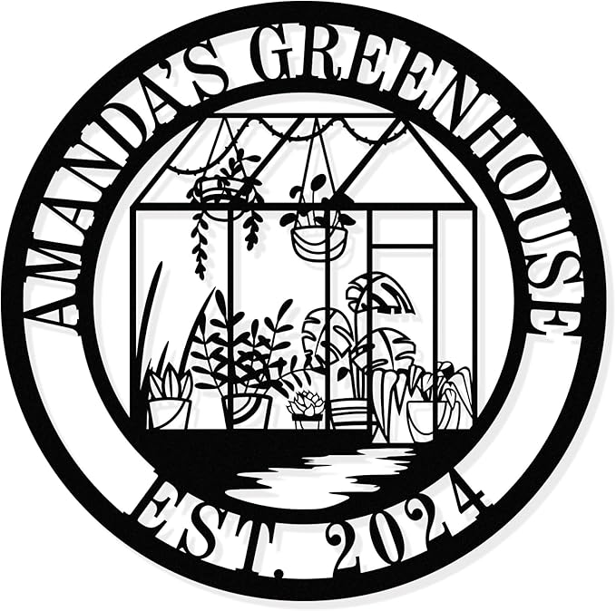 Personalized Garden Greenhouse Metal Name Sign, Customized Metal Sign, Custom by HYTSIGN