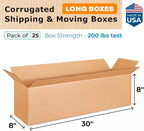 Long Shipping & Moving Boxes 30"L x 8"W x 8"H - Image 2