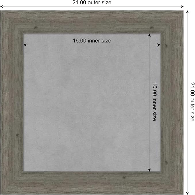 Amanti Art Grey Framed Magnetic Board 21x21 Small Vision Board - Image 4