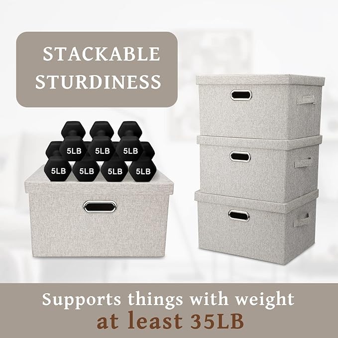 Graciadeco Medium 15" 21 Quart Collapsible Stackable Storage Bins - Image 4