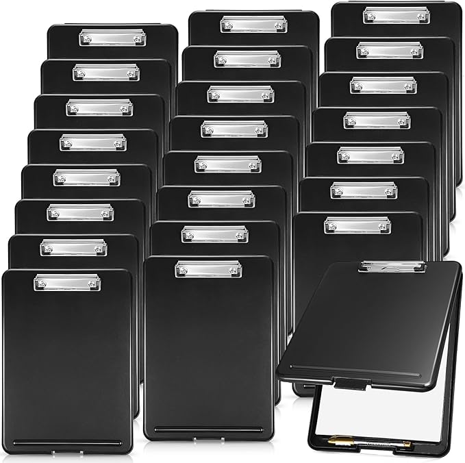 Geyee 24 Pcs Clipboard with Storage Plastic Foldable Nursing Clipboard Storage by Geyee