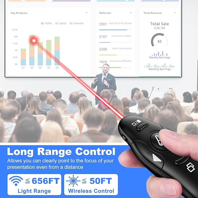 USB Type C Presentation Clicker Wireless Presenter Remote Clicker - Image 6