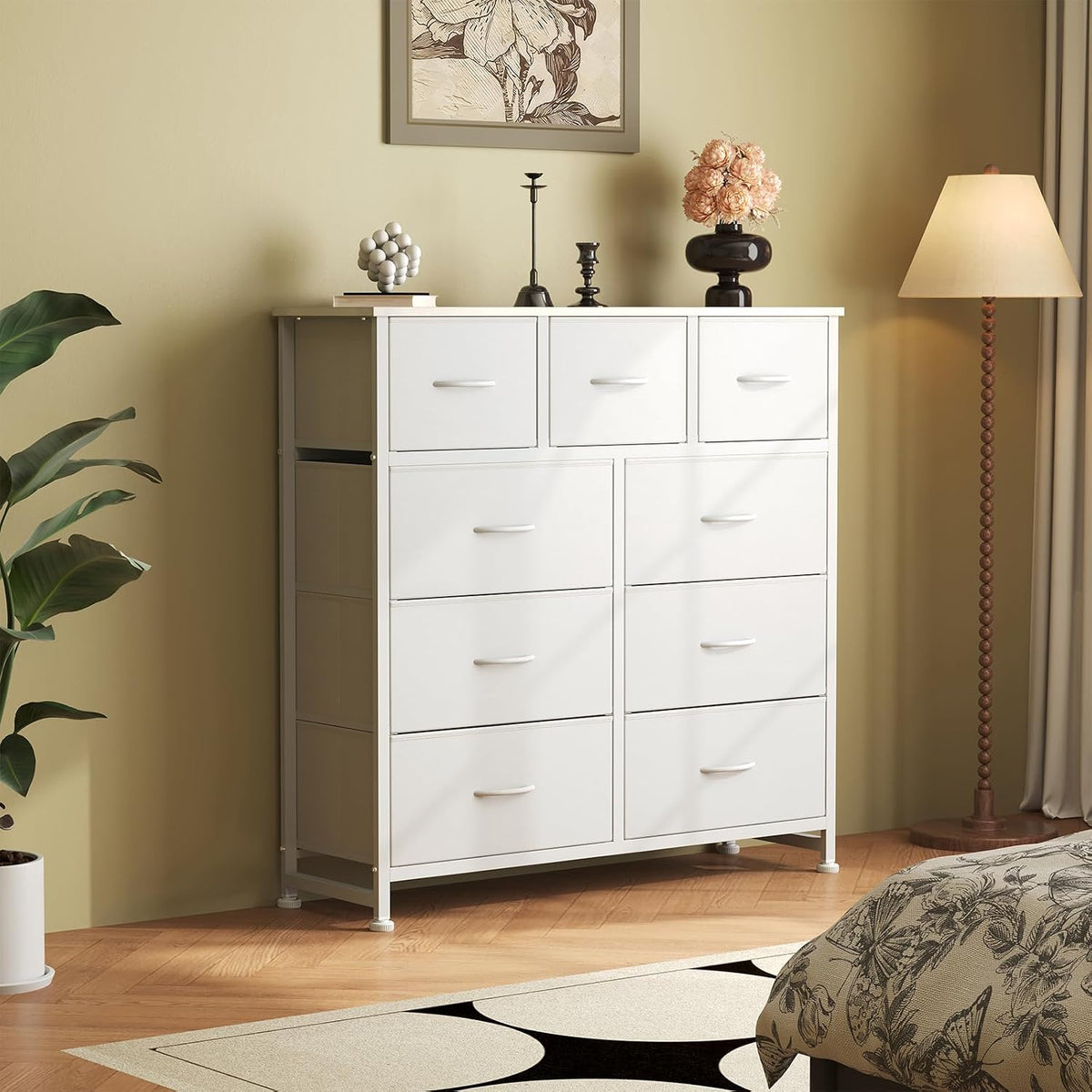 DUMOS 9 Drawer Dresser for Bedroom, Storage Organizer Chest of Drawers