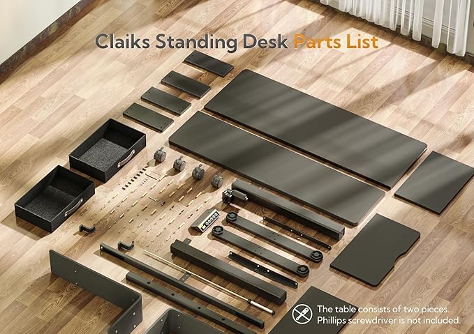 Claiks Standing Desk with Drawers, Stand Up Electric Standing Desk Adjustable - Image 7