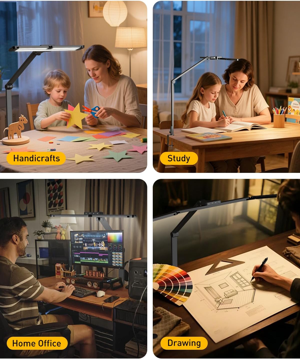 guardking adjustable led desk lamp for home office on a desk or shelf