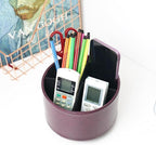 Hennaja Round Leather Art Supply Organizer, Remote Control Holder, 360 Degree - Image 6