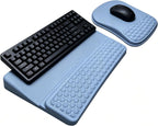 Keyboard Wrist Rest -Ergonomic Keyboard Stand with Wrist Rest- with Carpal Tunnel Pain Relief Massage Bumps and Full Memory Gel Design - Ideal Frequent Computer (Grey)