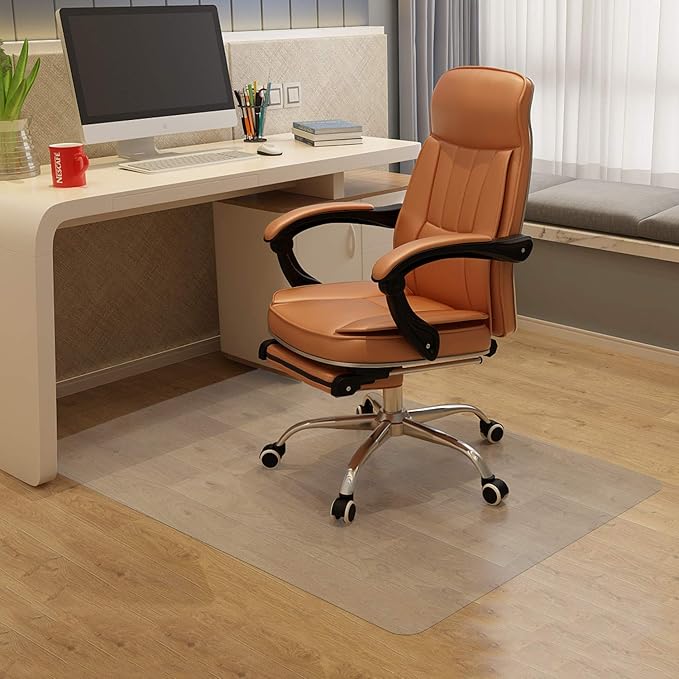 Office Chair Mat for Hardwood Floor, 48”x 36” Vinyl Desk Chair Mat Clear Floor - Image 6