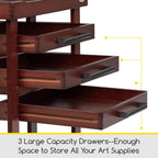 meeden art supplies storage cart: 5-tier utility rolling shown in use