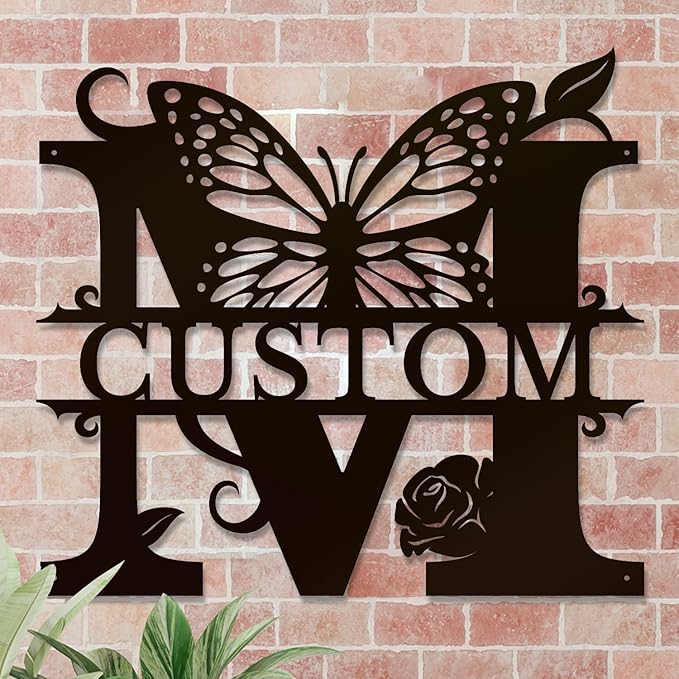 Personalized Custom Letter Name metal Signs, Custom Black Letter Monogram Wall - Image 4