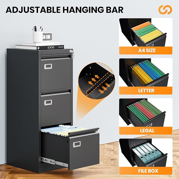AFAIF 3 Drawer File Cabinet - Image 5