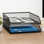 Natwind 2-Tier Stackable Paper Tray, Metal Mesh Desktop Organizer, A4 Paper by Natwind