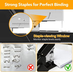 AFMAT Heavy Duty Stapler 220 Sheets, Large Staplers for Desk with 7000 Staples, 60% Reduced Effort, 50,000+ Uses, Jam Free, Adjustable Paper Depth, Metal Classroom Office Desktop Stapler, ES15