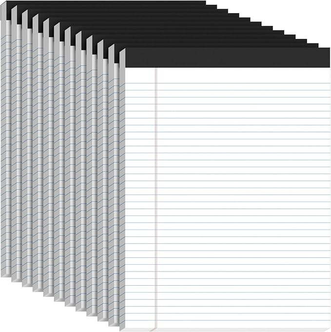 12 Pack White Legal Pads 8.5 x 11 College Ruled, 30 Sheets Per Note Pads 8.5 x by Aidunmis