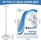 Daofary Acrylic Sign Holder 8.5 x 11 Inches 10 Pack, Double-Sided Stand up - Image 2