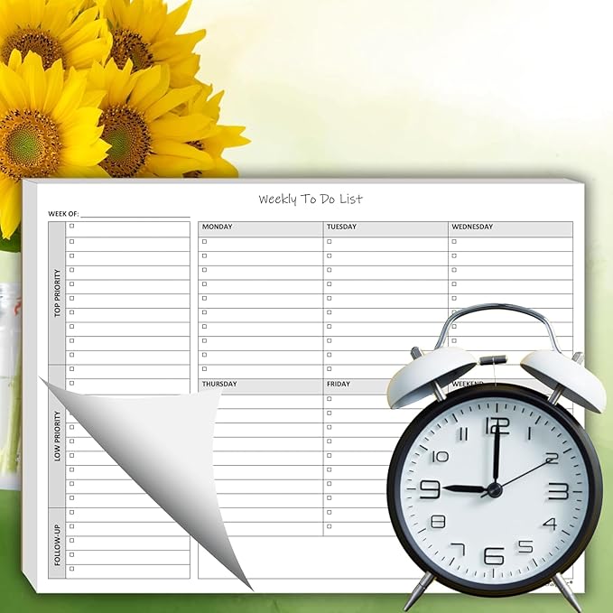 Life Charge Weekly To Do List Planner Notepad, 60 Page Task Planning Pad - Image 5