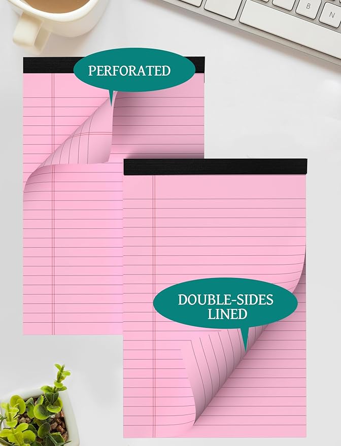 Aidunmis 7pcs Small Note Pads 5x8 Legal Pads Pink Notepad 5x8 College Ruled - Image 3