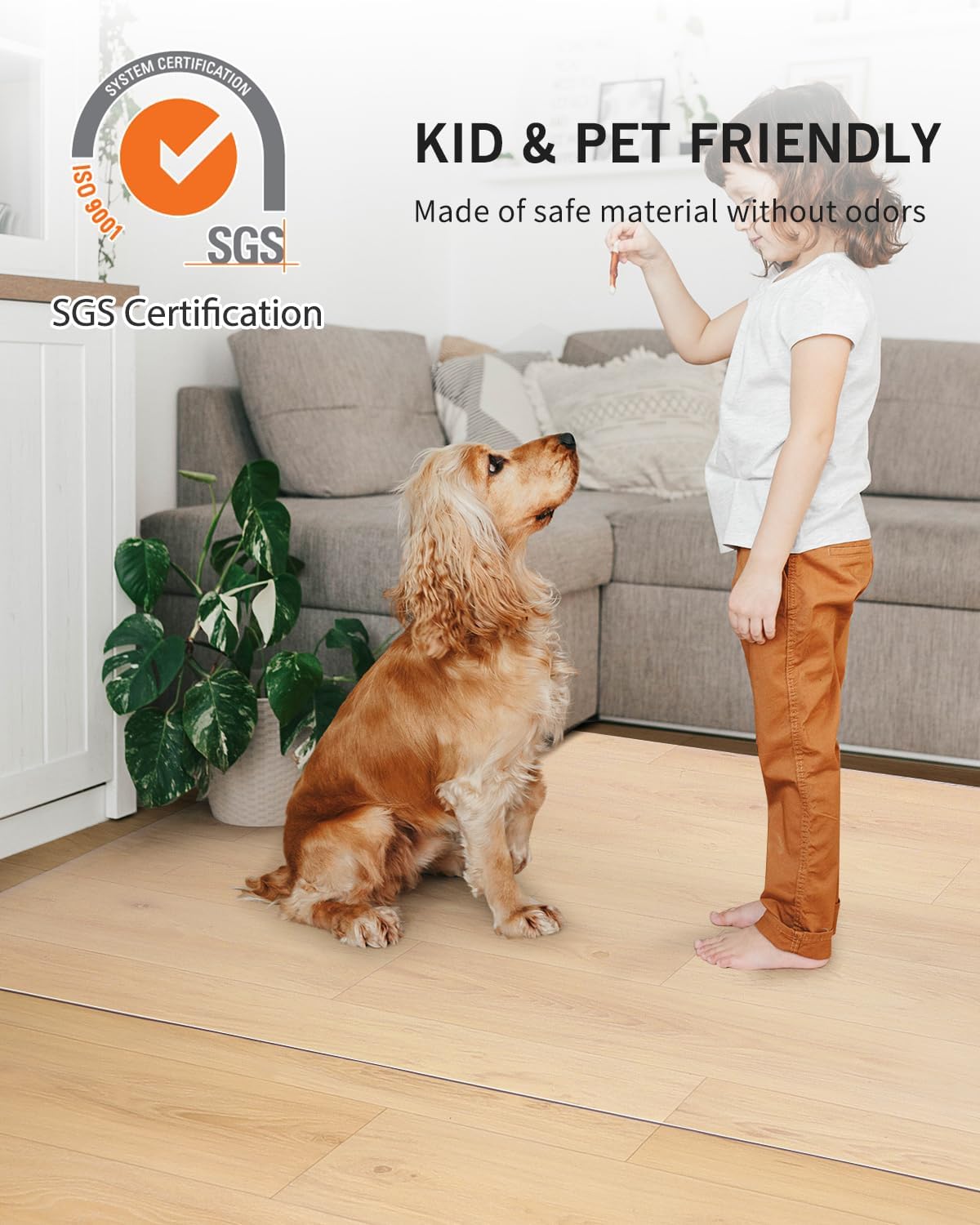 Clear Floor Mat for Home, 5'×8' Large Non-Slip Durable Plastic Rug