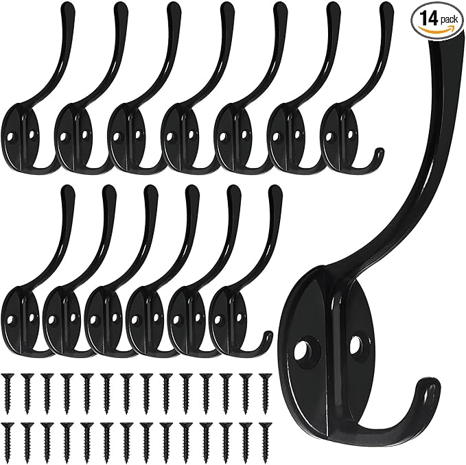 Homanu 14 Pack Coat Hooks Wall Mounted by Homanu