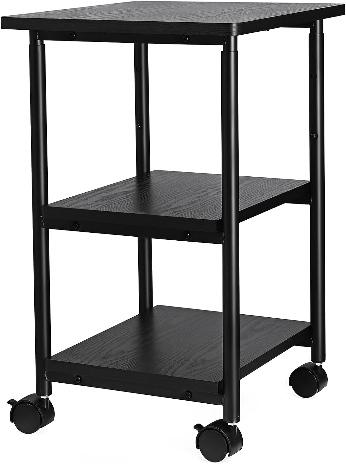 VASAGLE 3-Tier Printer Stand with Locking Wheels, Under Desk Printer Table