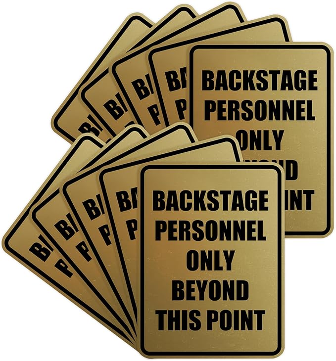 Portrait Round Backstage Personnel Only Beyond This Point Door or Wall Sign by SignsByLITA